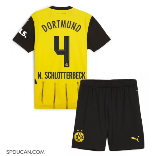 Dječji Nogometni Dres Borussia Dortmund Nico Schlotterbeck #4 Domaci 2024-25 Kratak Rukav (+ Kratke hlače)